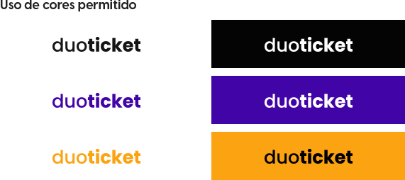 Uso de cores da logo Duoticket